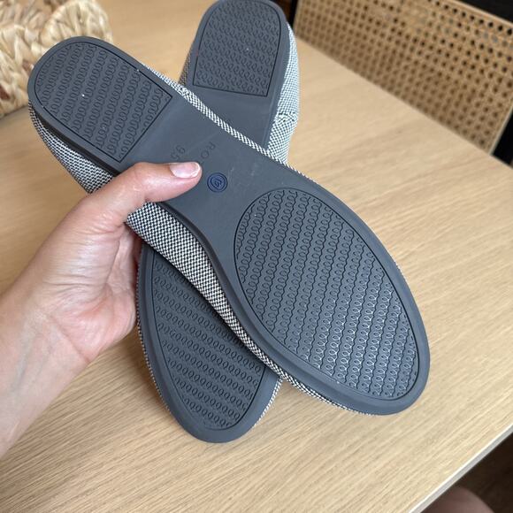 ROTHY’S Ballet Flats Size 9.5 Gray Shale Cherry Ribbon Heel Stripe RETIRED - Picture 5 of 7